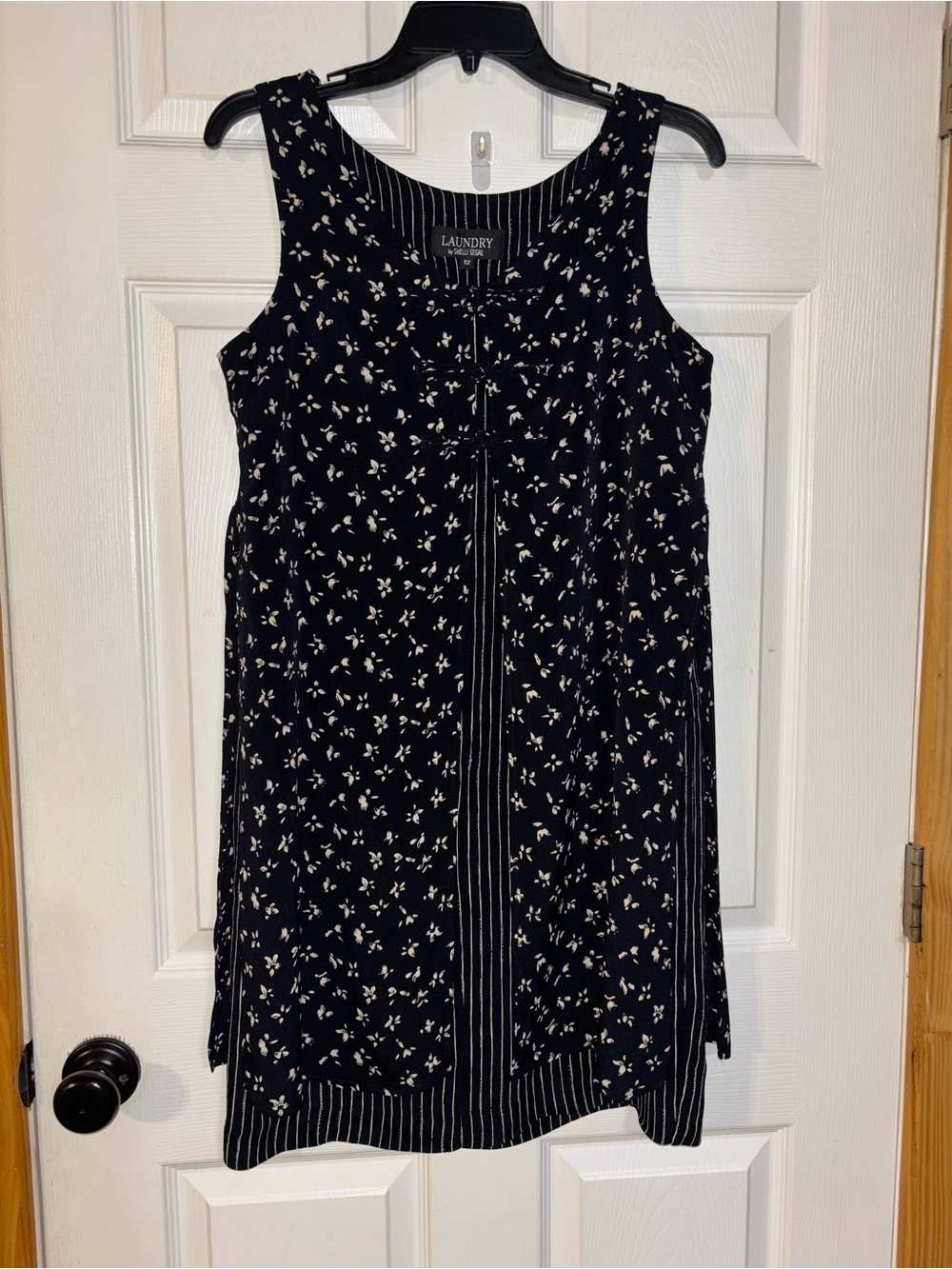 Laundry By Shelli Segal Navy Dress with Cream Floral Print